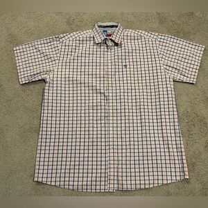 Wrangler George Strait Cowboy Cut Plaid Short Sleeve Button Down Shirt Sz XXL
